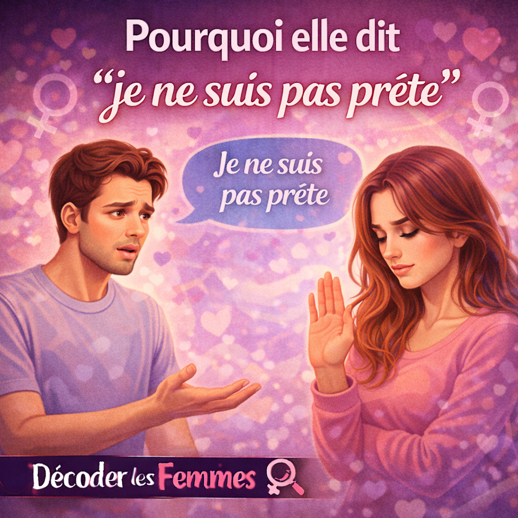 Femme qui refuse un engagement en disant qu’elle n’est pas prête, face à un homme en demande dans une relation amoureuse