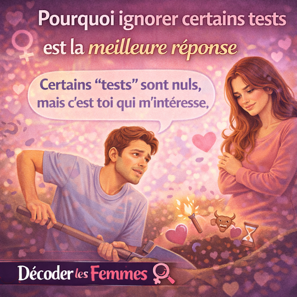 Homme qui choisit d’ignorer un test relationnel inutile, illustrant une réponse mature et détachée face aux jeux émotionnels