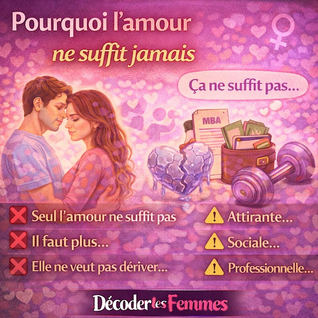 Illustration montrant que l’amour seul ne suffit pas dans une relation, sans stabilité personnelle, sociale et professionnelle