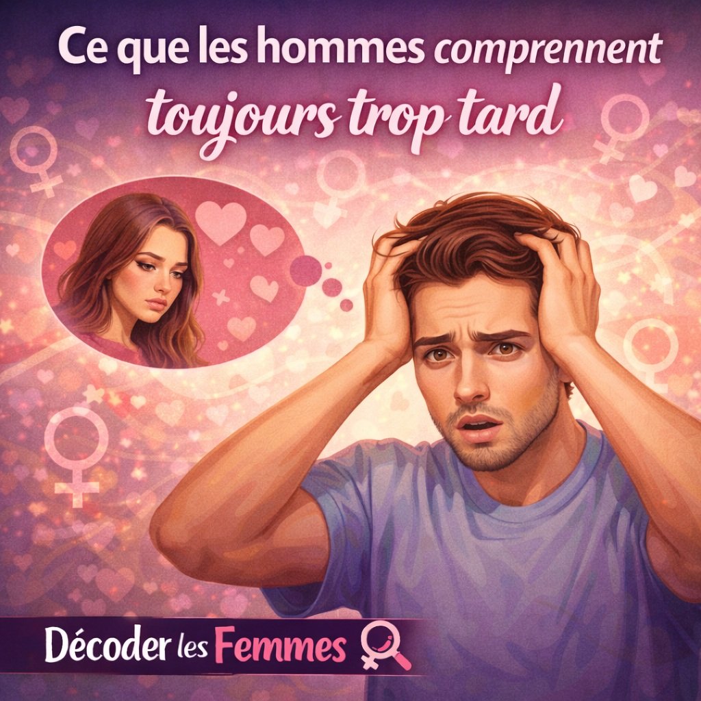 Illustration montrant ce que les hommes comprennent trop tard dans les relations amoureuses.